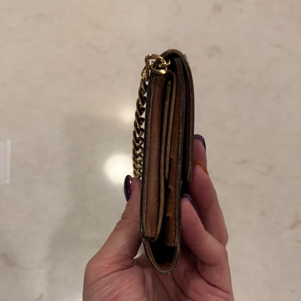 ***SOLD*** Louis Vuitton Brown Sarah Wallet with Chain and COA - Picture 8 of 9